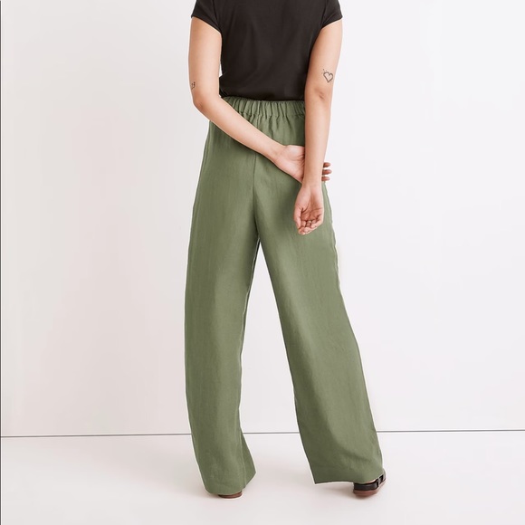 NWT - Madewell Linen-Blend Pull-On High-Rise Wide-Leg Pants - Size XS - Picture 3 of 11